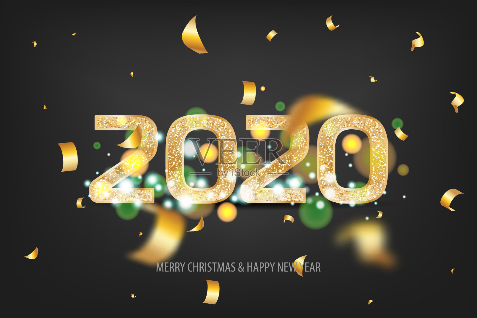 2020年新年金旗插画图片素材