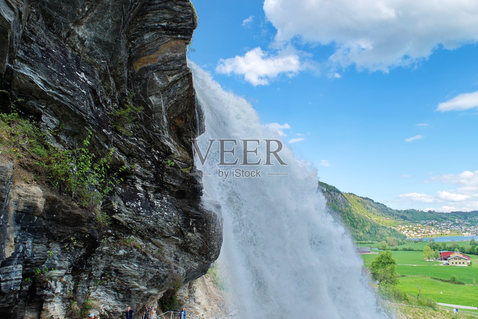 瀑布在挪威照片摄影图片