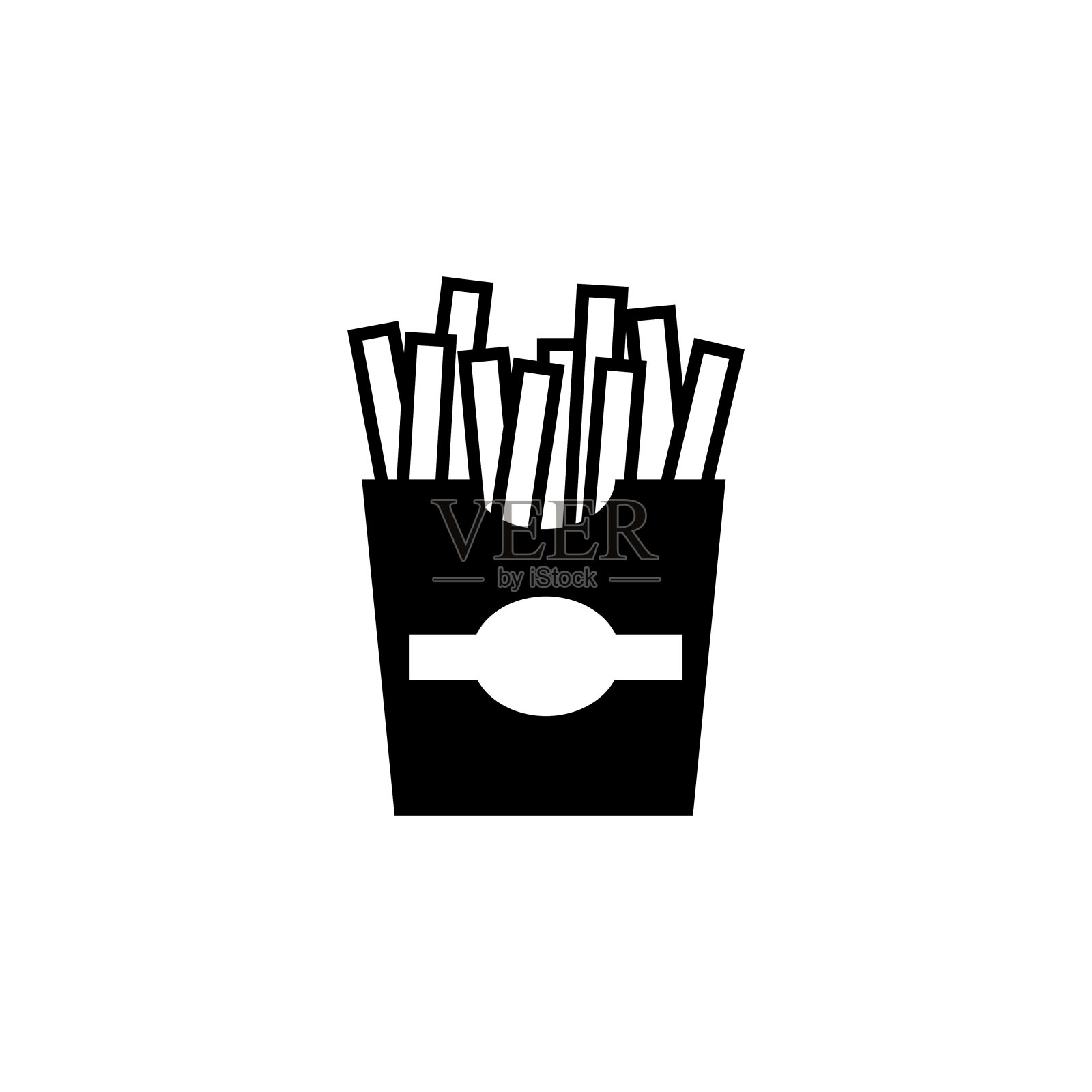 快餐，炸薯条平面矢量图标插画图片素材