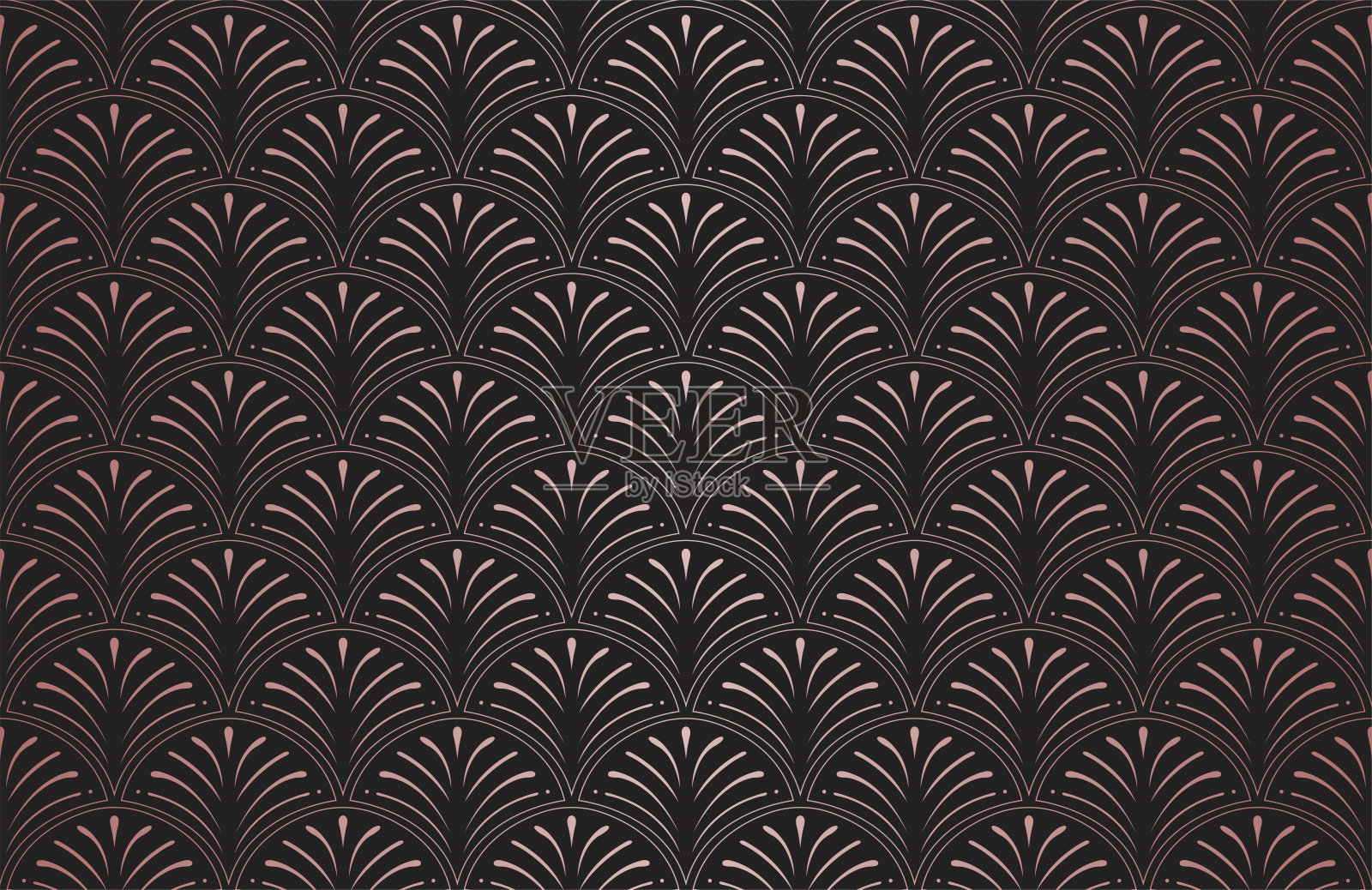 优雅的装饰艺术矢量背景。无缝抽象模式。的插图。插画图片素材