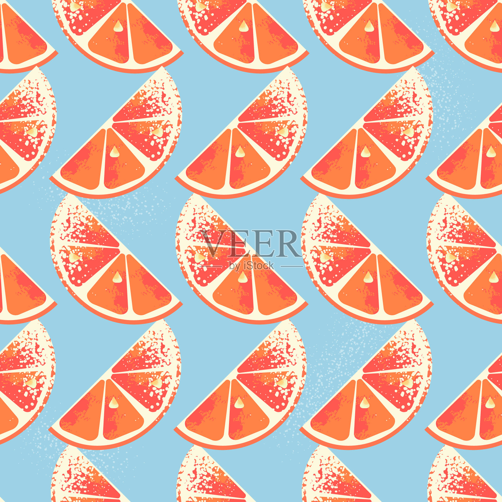 橙色无缝模式。素食,素食。夏季或圣诞节背景。适合制作传单、卡片、海报、印刷品、菜单、小册子。插画图片素材