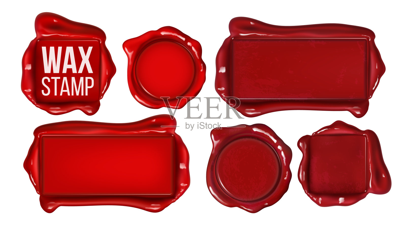红蜡邮票套装空间矢量副本插画图片素材