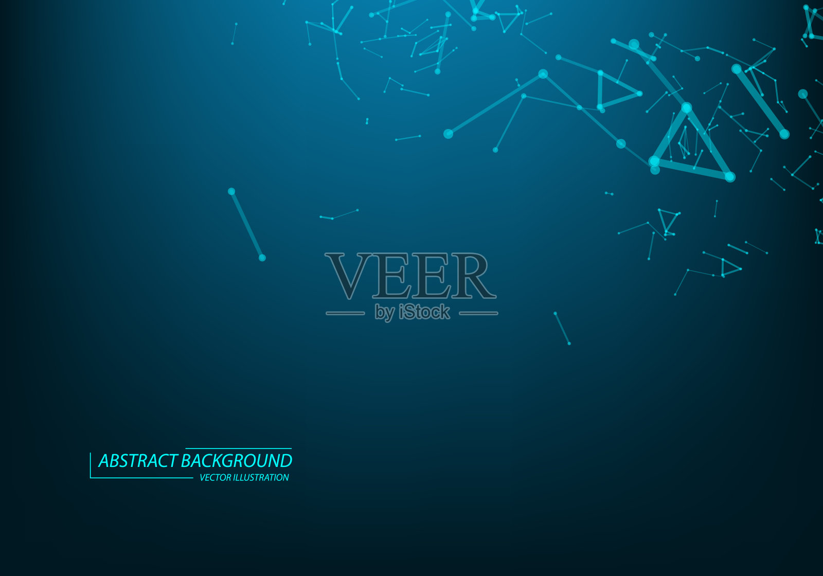 抽象的未来主义背景与点和线。矢量插图。科技概念，分子粒子和原子。大数据数字化。多边形结构。插画图片素材