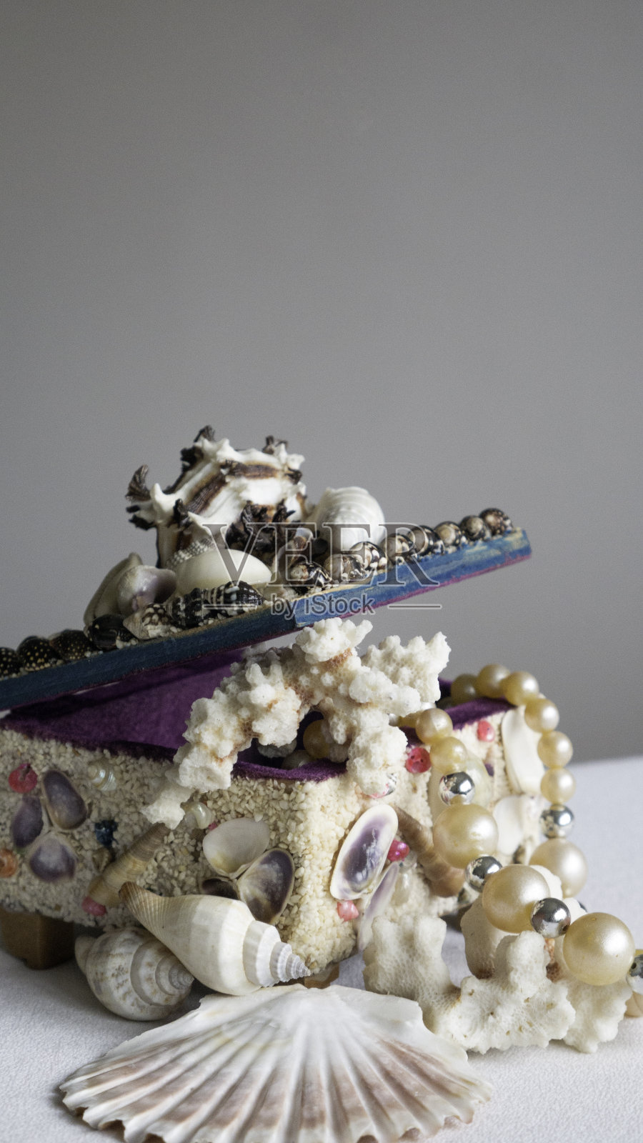 贝壳做的首饰盒照片摄影图片