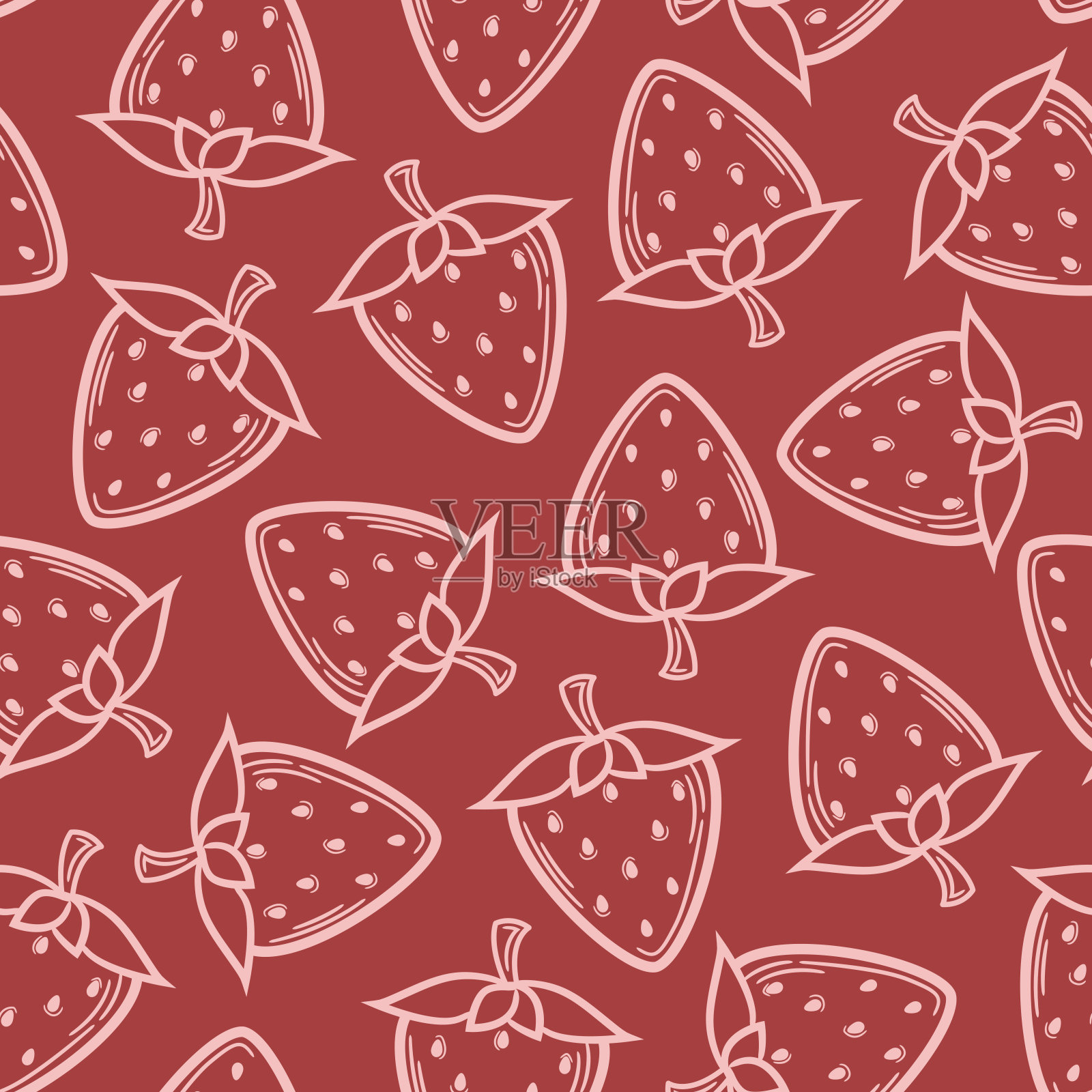 草莓模式插画图片素材