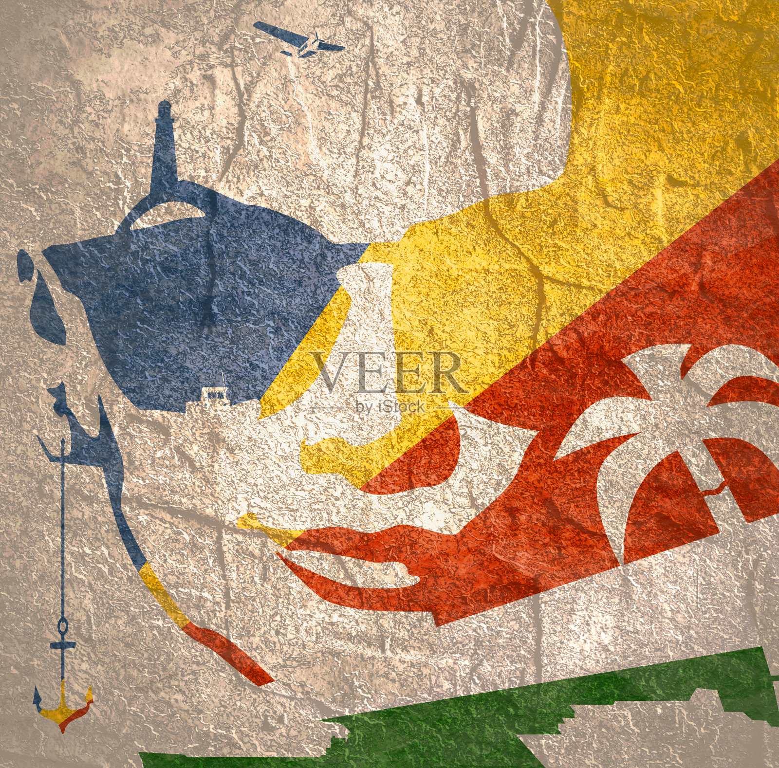 戴墨镜的女人肖像。插画图片素材