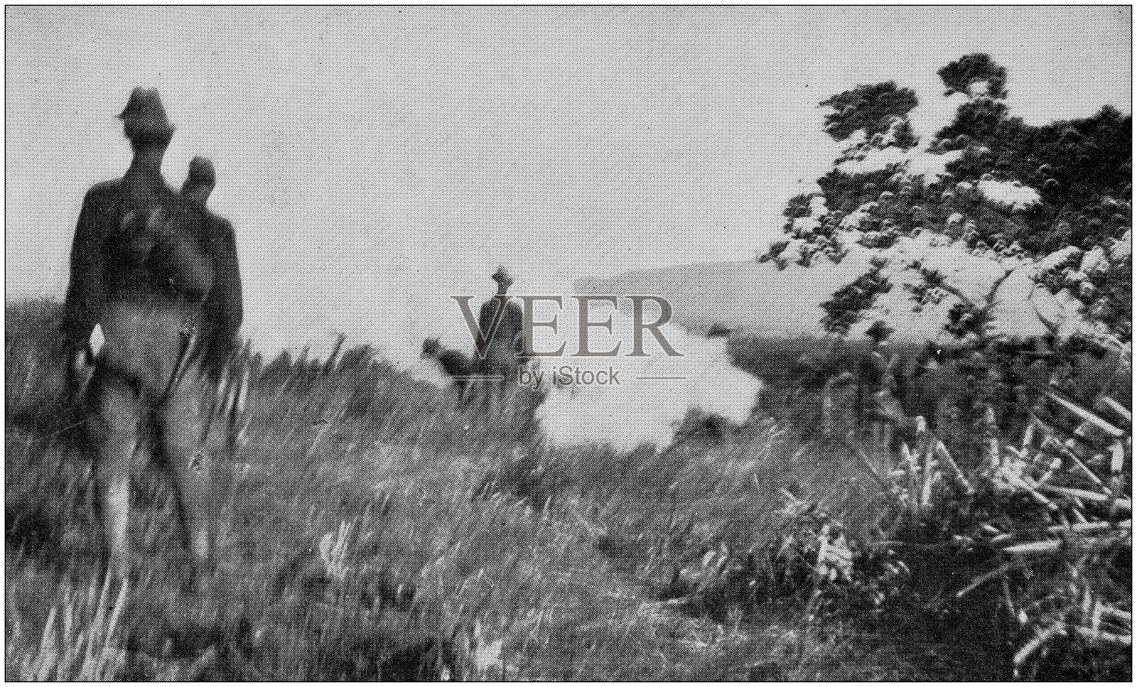 美国陆军黑白照片:唯一存在的照片，在圣胡安，埃尔帕索山，7月1日上午第一枪照片摄影图片