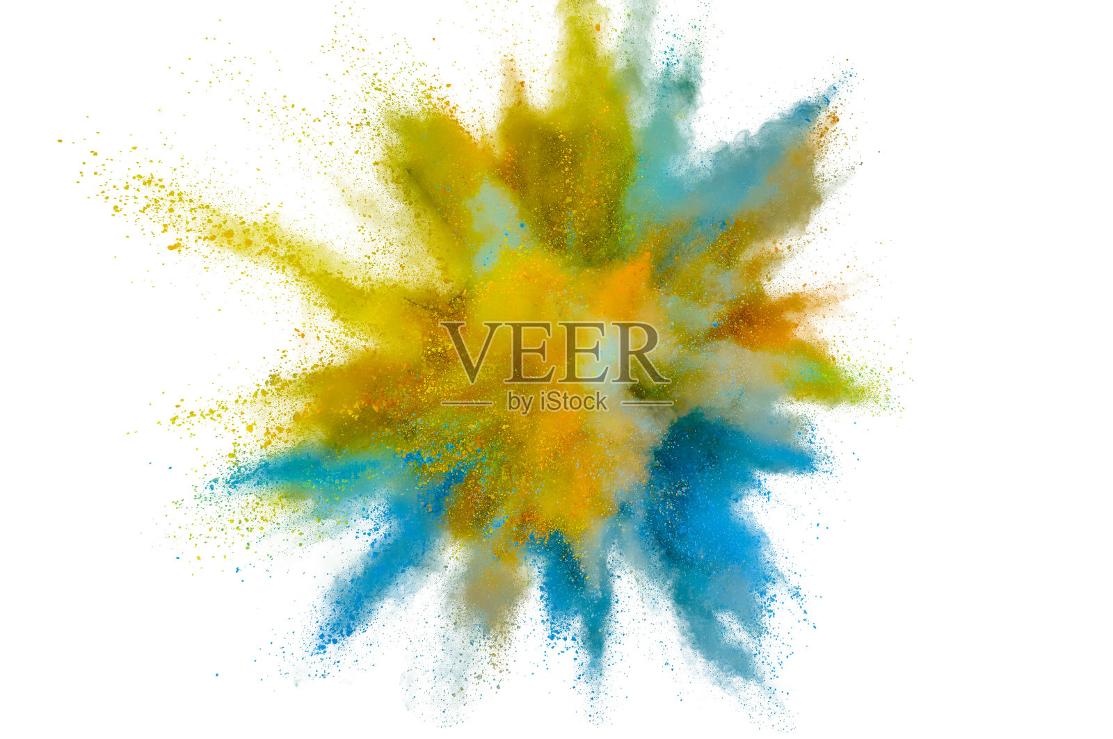 彩色粉末爆炸。抽象特写灰尘的背景。色彩斑斓的爆炸。油漆胡里节照片摄影图片