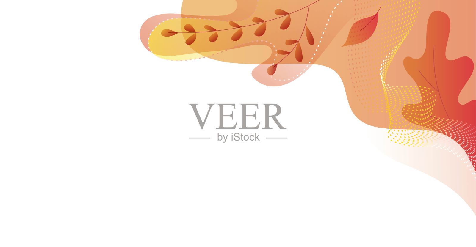 花的秋天背景在橙色的颜色。插画图片素材