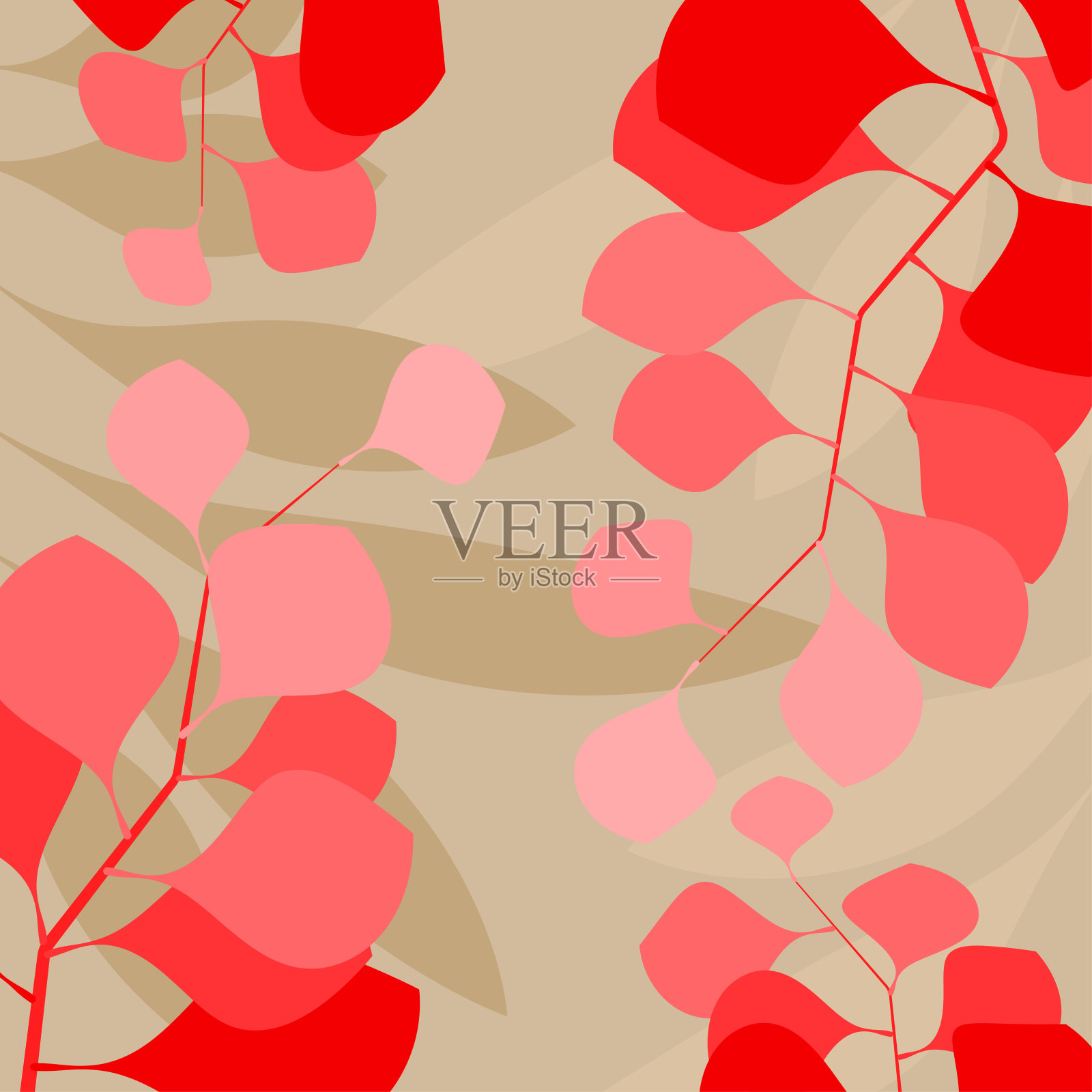 抽象的叶色艺术图案插画图片素材