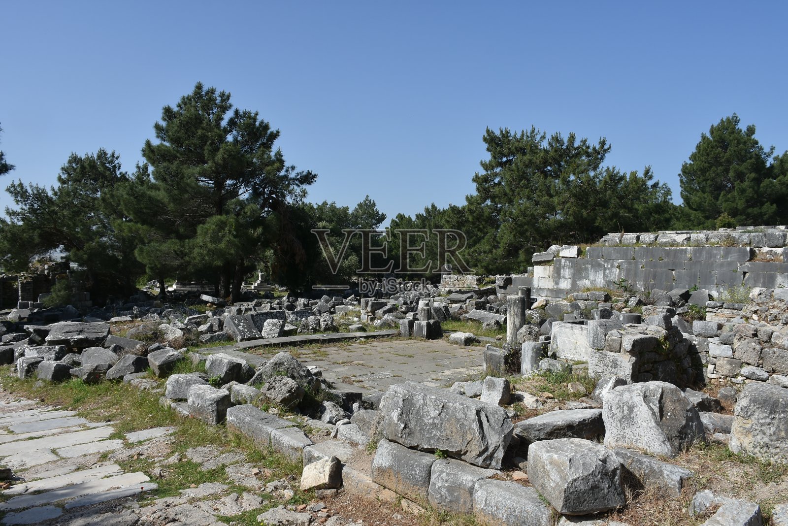 土耳其普里埃尼的古希腊遗址照片摄影图片