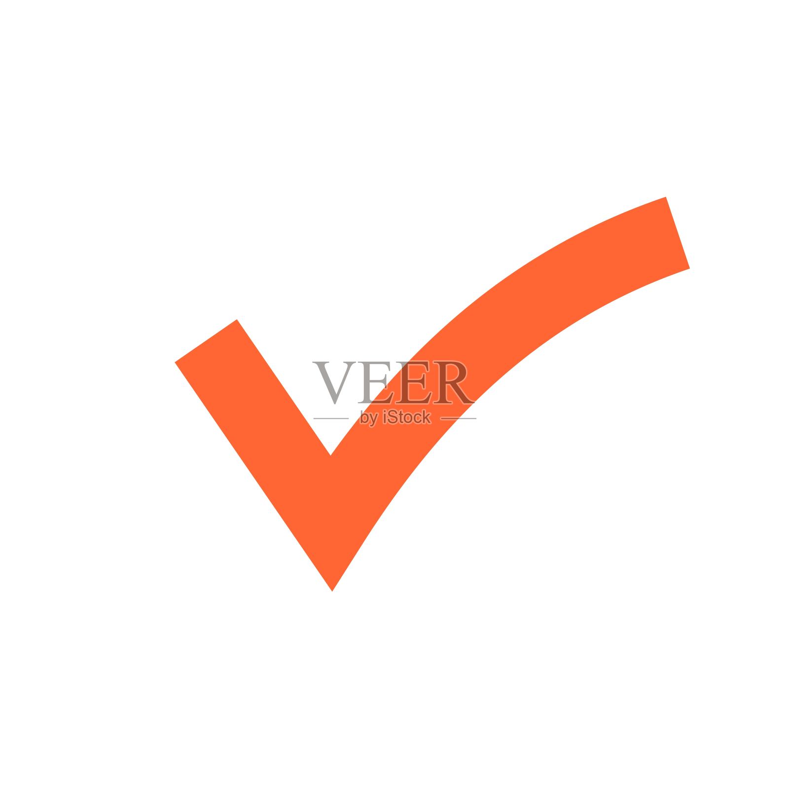 复选标记图标。标记符号在绿色，矢量插图。确认给我图标素材