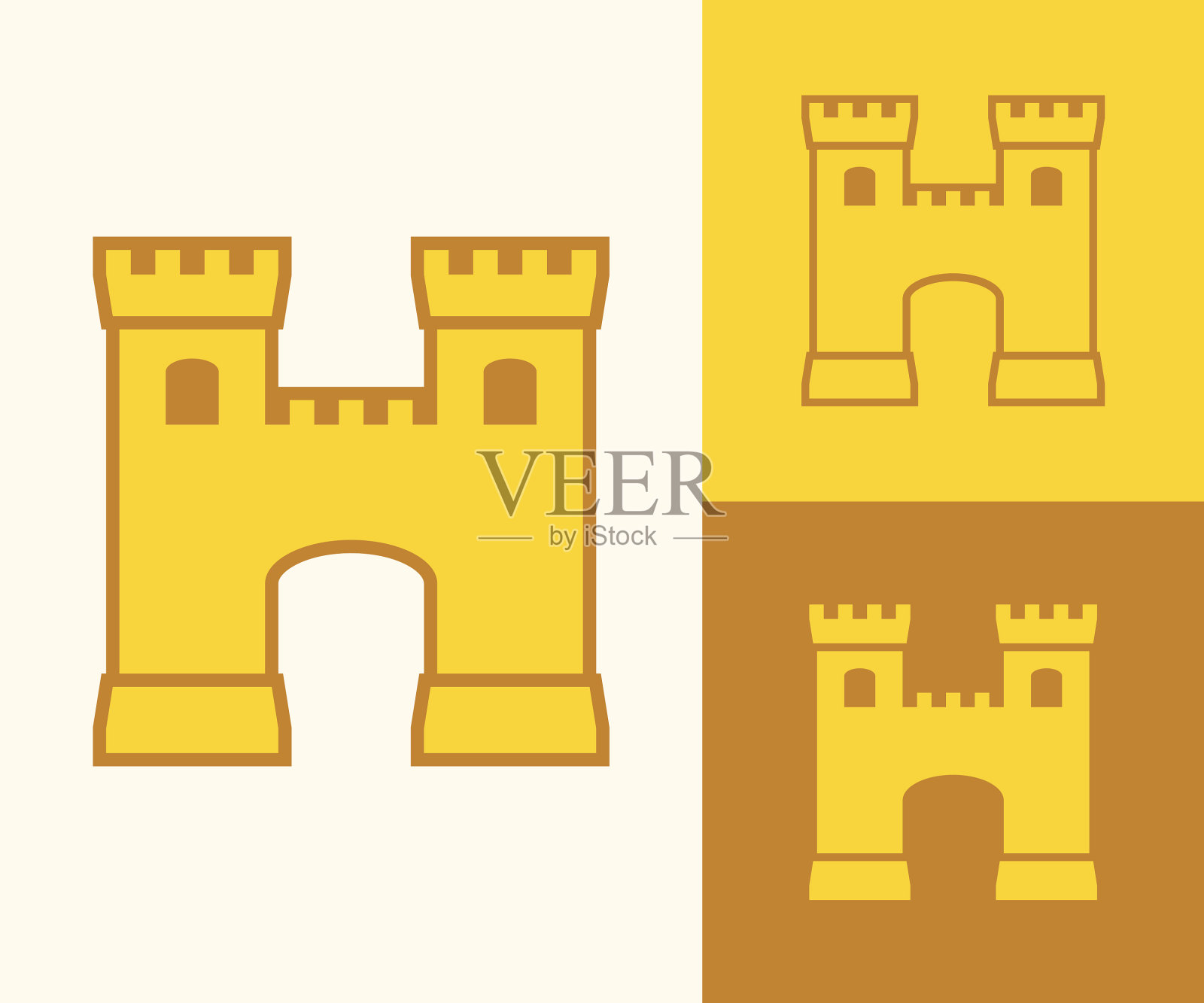 字母H城堡首字母大写多个版本插画图片素材