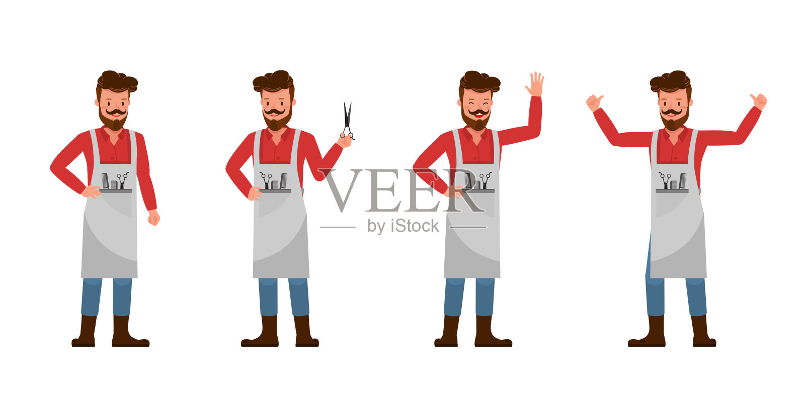 Barber矢量角色设计插画图片素材