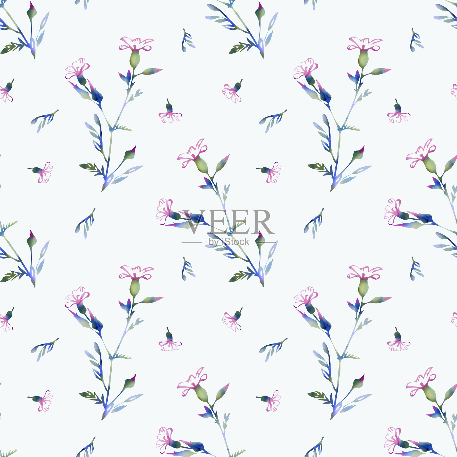 摘要田花无缝图案。插画图片素材