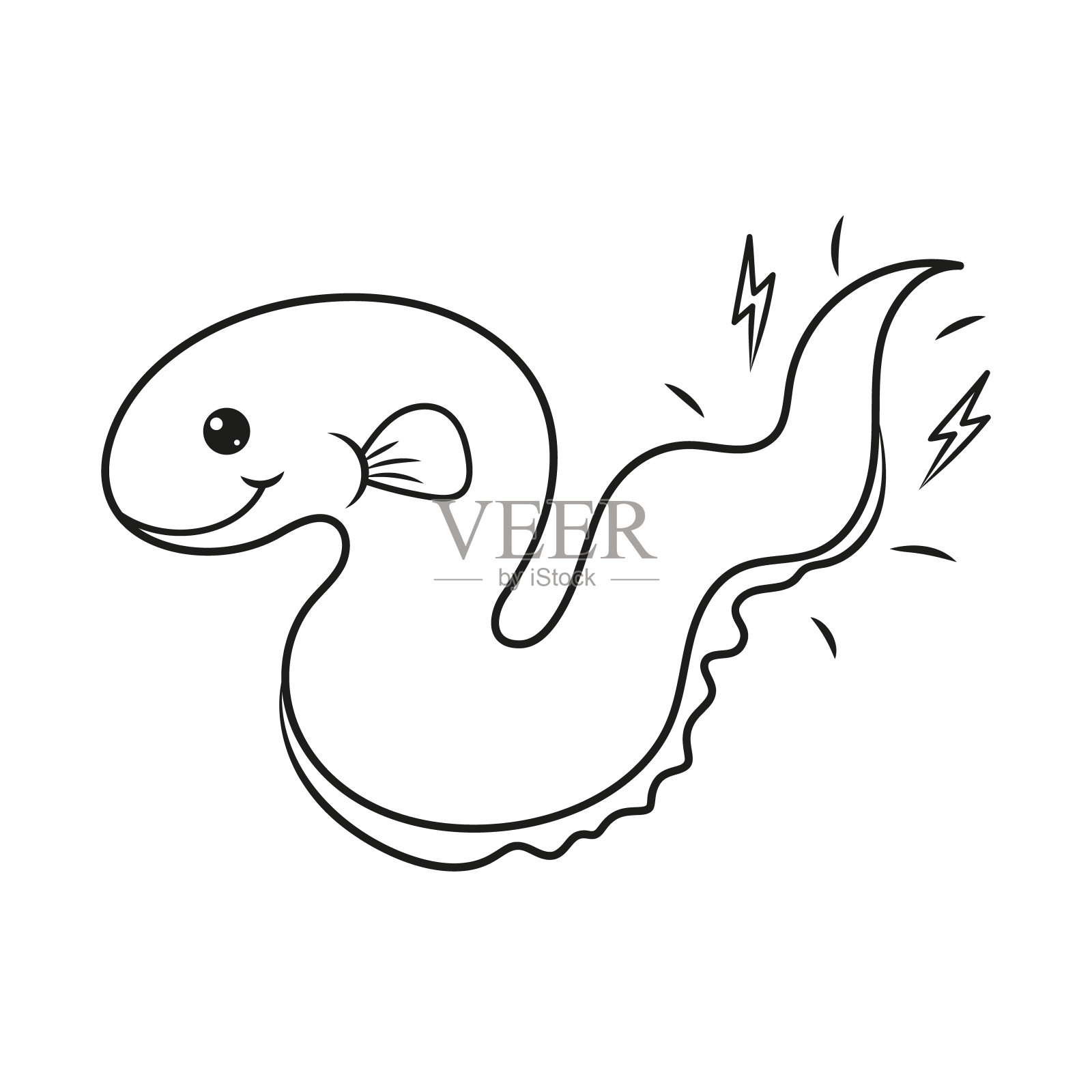 用电鳗涂色。矢量插图。设计元素图片
