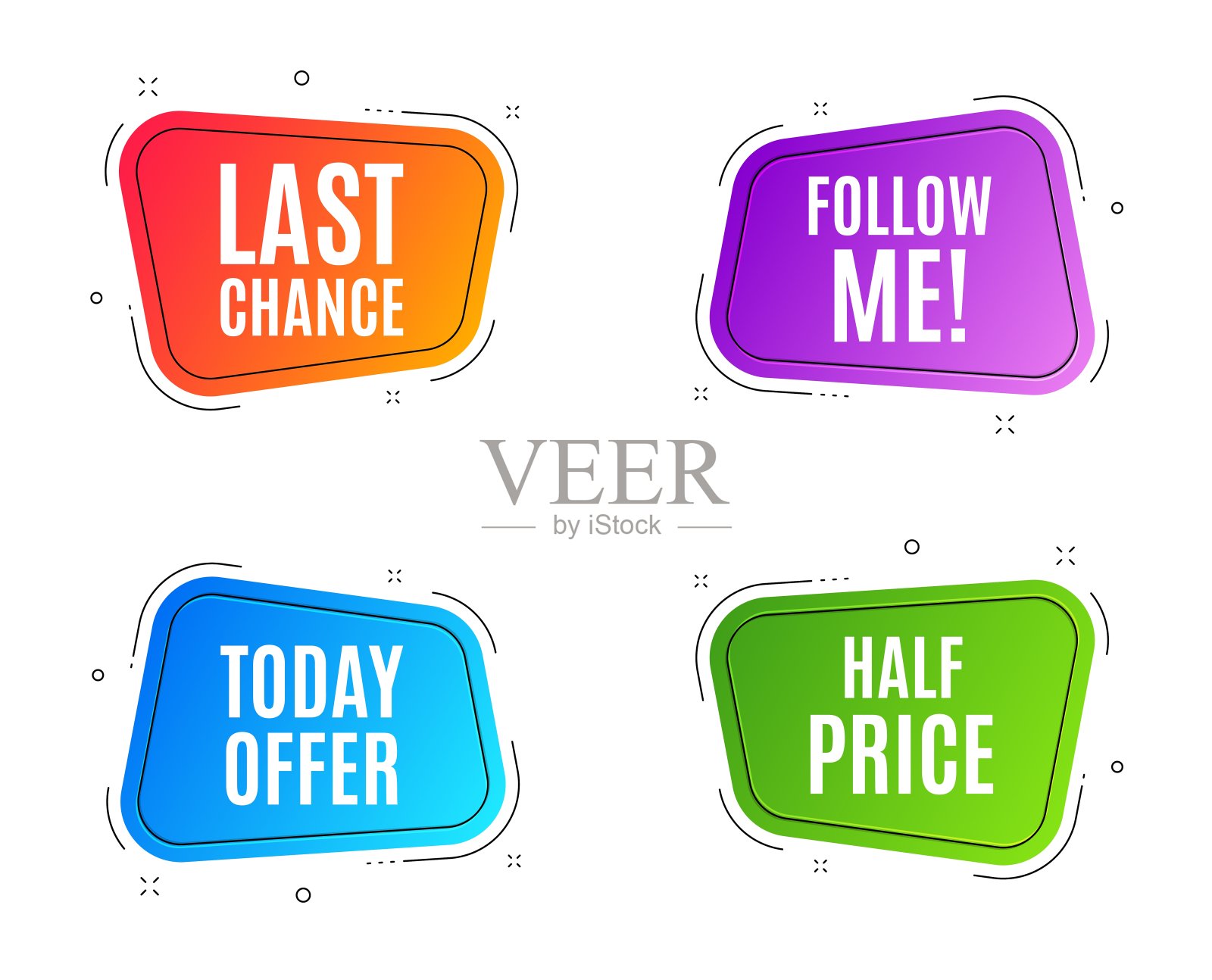 最后一次机会。特价标志。向量设计元素图片