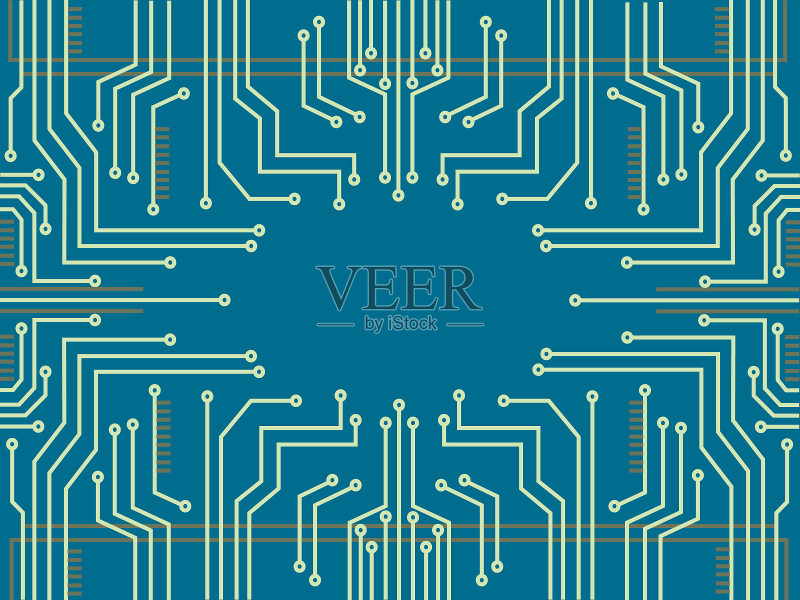 微芯片线技术与空间抽象背景插画图片素材