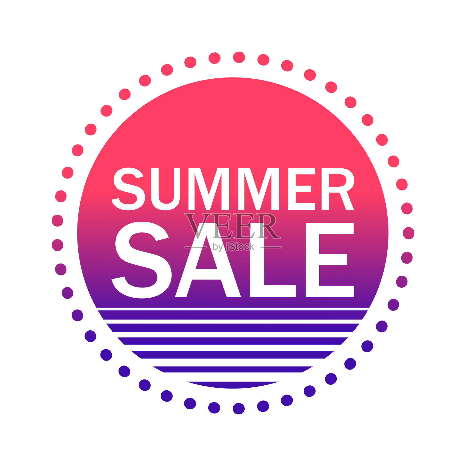 徽章夏季销售太阳日落图标圈标签设计元素图片