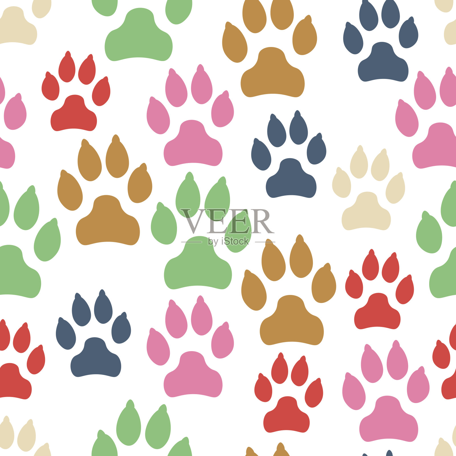 狗轨道无缝模式孤立在白色背景。矢量插图。插画图片素材