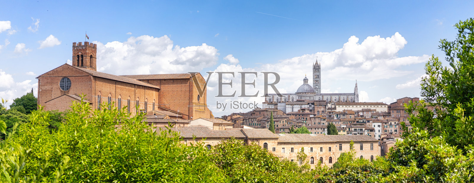 锡耶纳全景，托斯卡纳，意大利。照片摄影图片