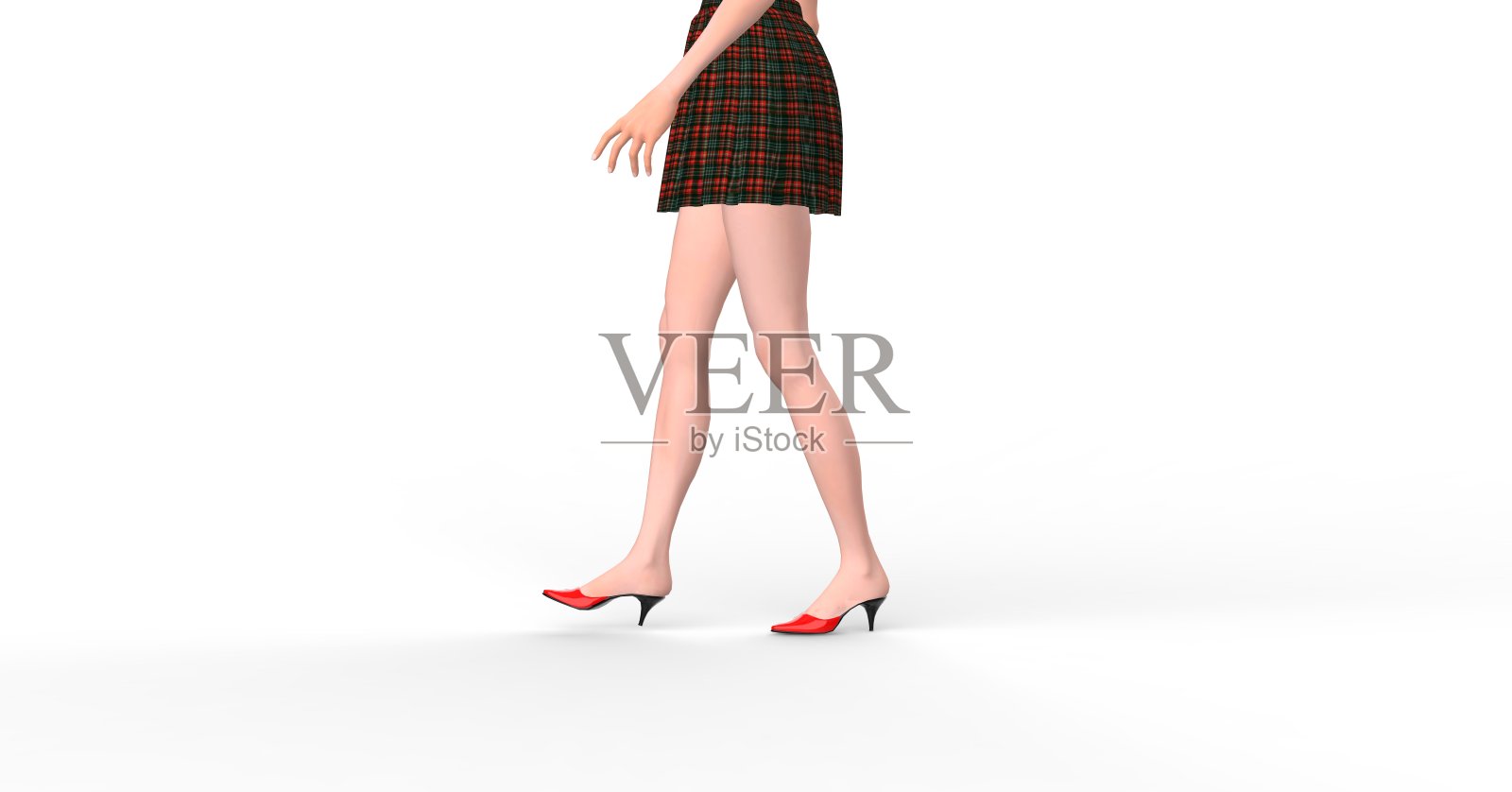 女人的腿孤立的白色3D渲染照片摄影图片