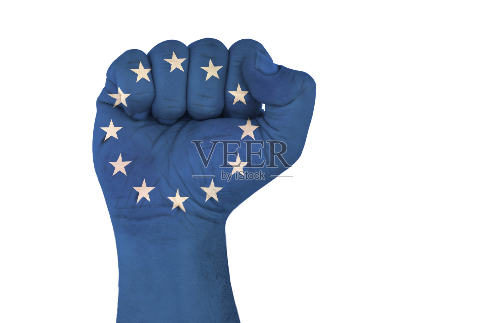 欧盟旗帜和拳头照片摄影图片