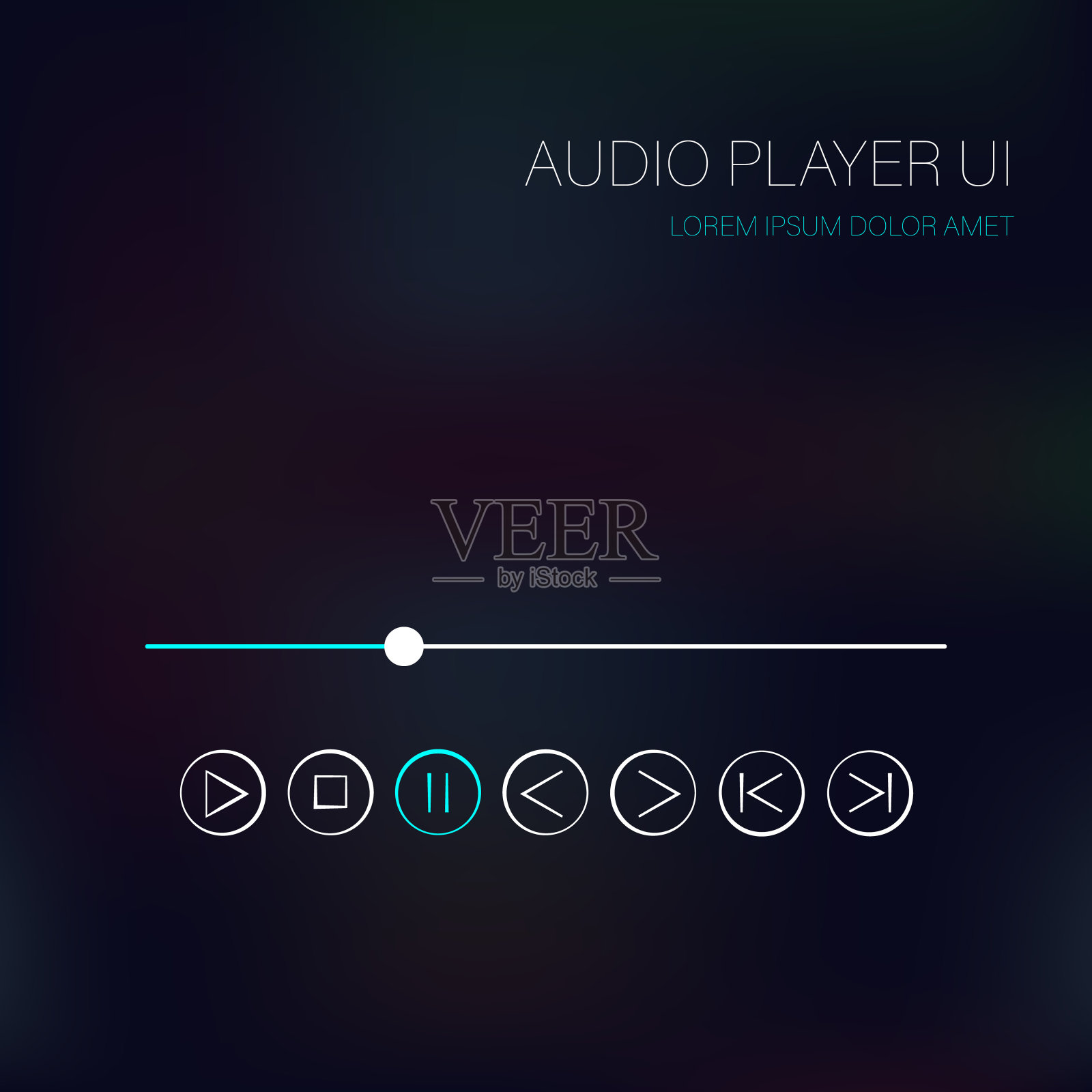 矢量音乐播放器界面。插画图片素材