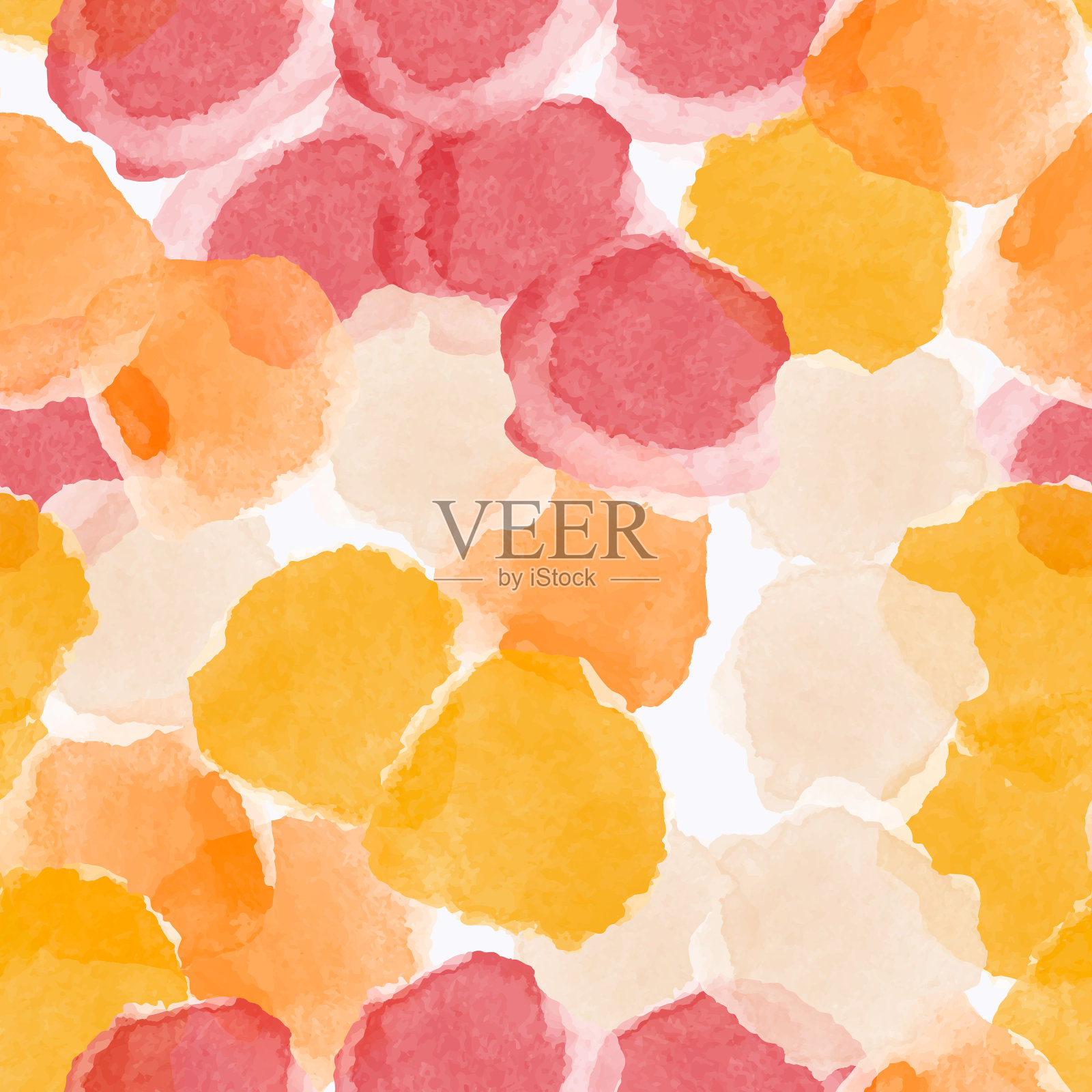 色彩、抽象、多样的无缝图案与彩色水彩色斑矢量制作而成插画图片素材