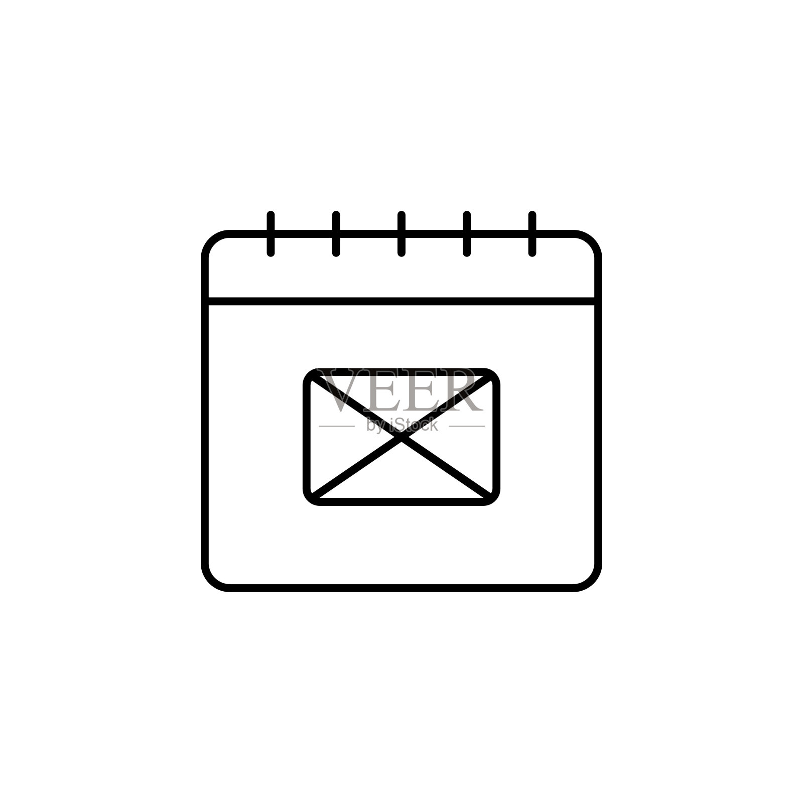 日历、电子邮件图标。简单的细线，轮廓矢量日历图标的ui和ux，网站或移动应用程序图标素材