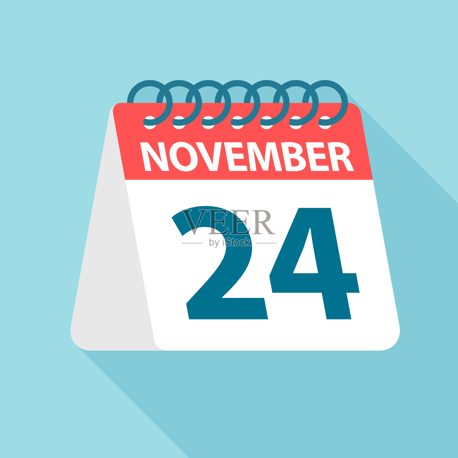 11月24日-日历图标。一个月的一天的矢量插图。日历模板插画图片素材