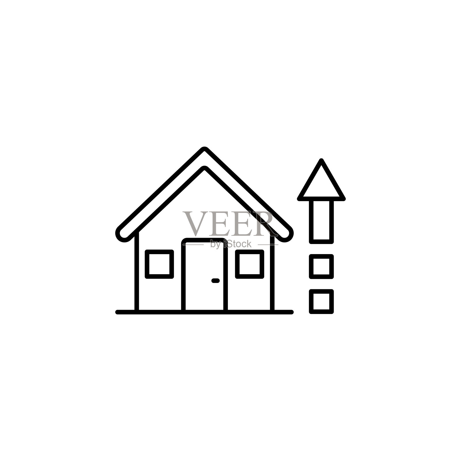 房子,转移图标。简单的细线，轮廓向量的房地产图标的UI和UX，网站或移动应用程序图标素材