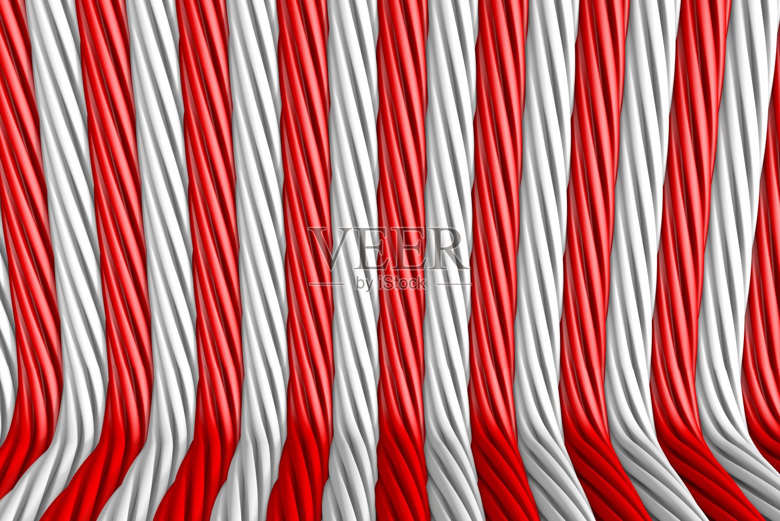 体积表面形成挤压花形状，庆祝概念-红色美丽的3D插图的抽象背景照片摄影图片