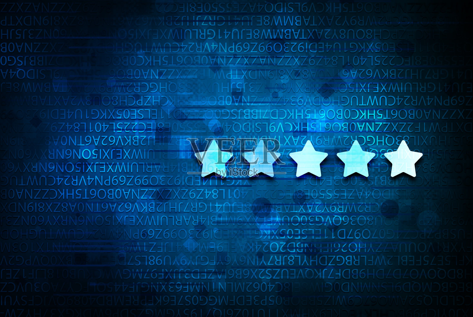 五星评级图标抽象蓝色背景插图设计插画图片素材