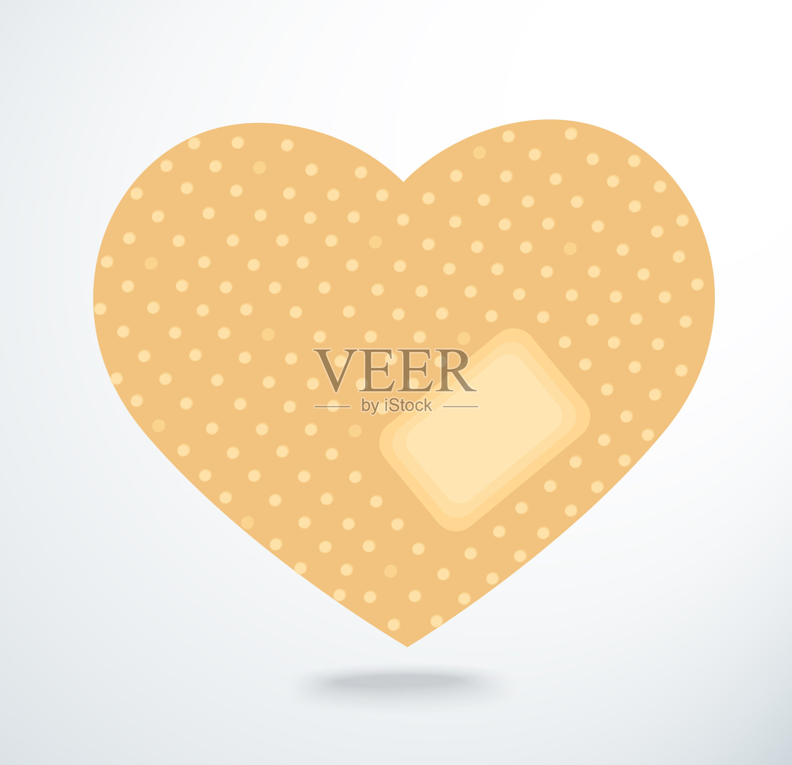 膏药上破碎的心图标矢量插画图片素材