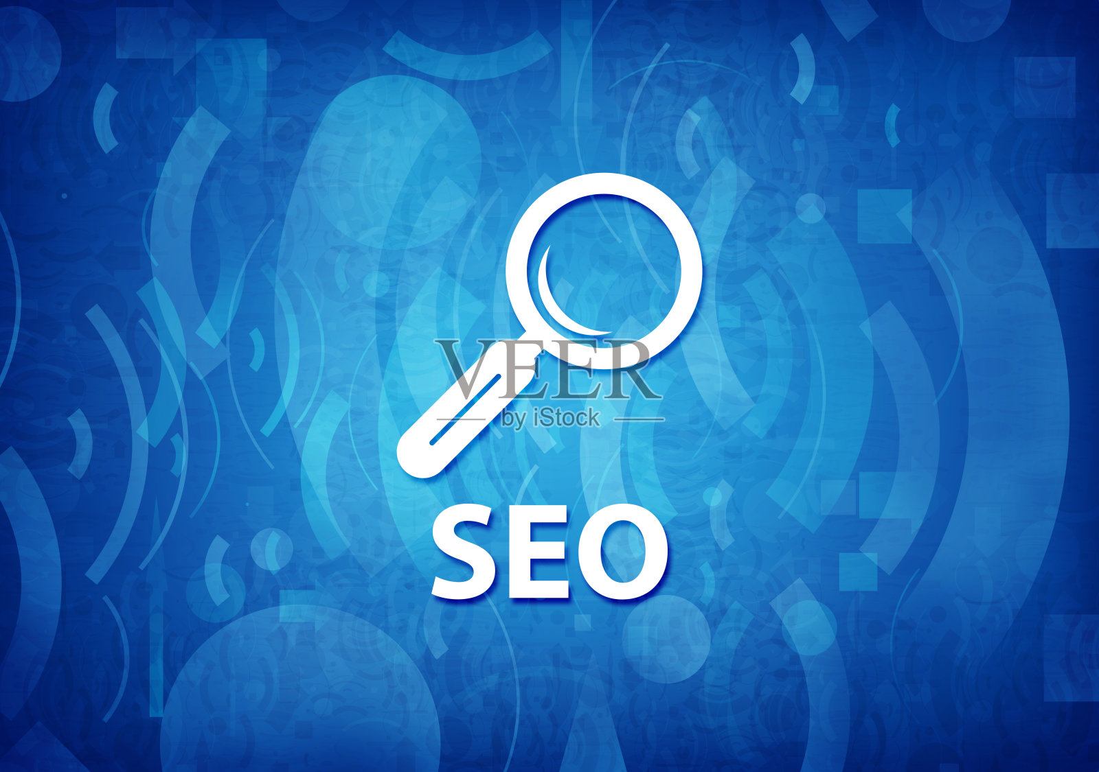 Seo青蓝背景插画图片素材