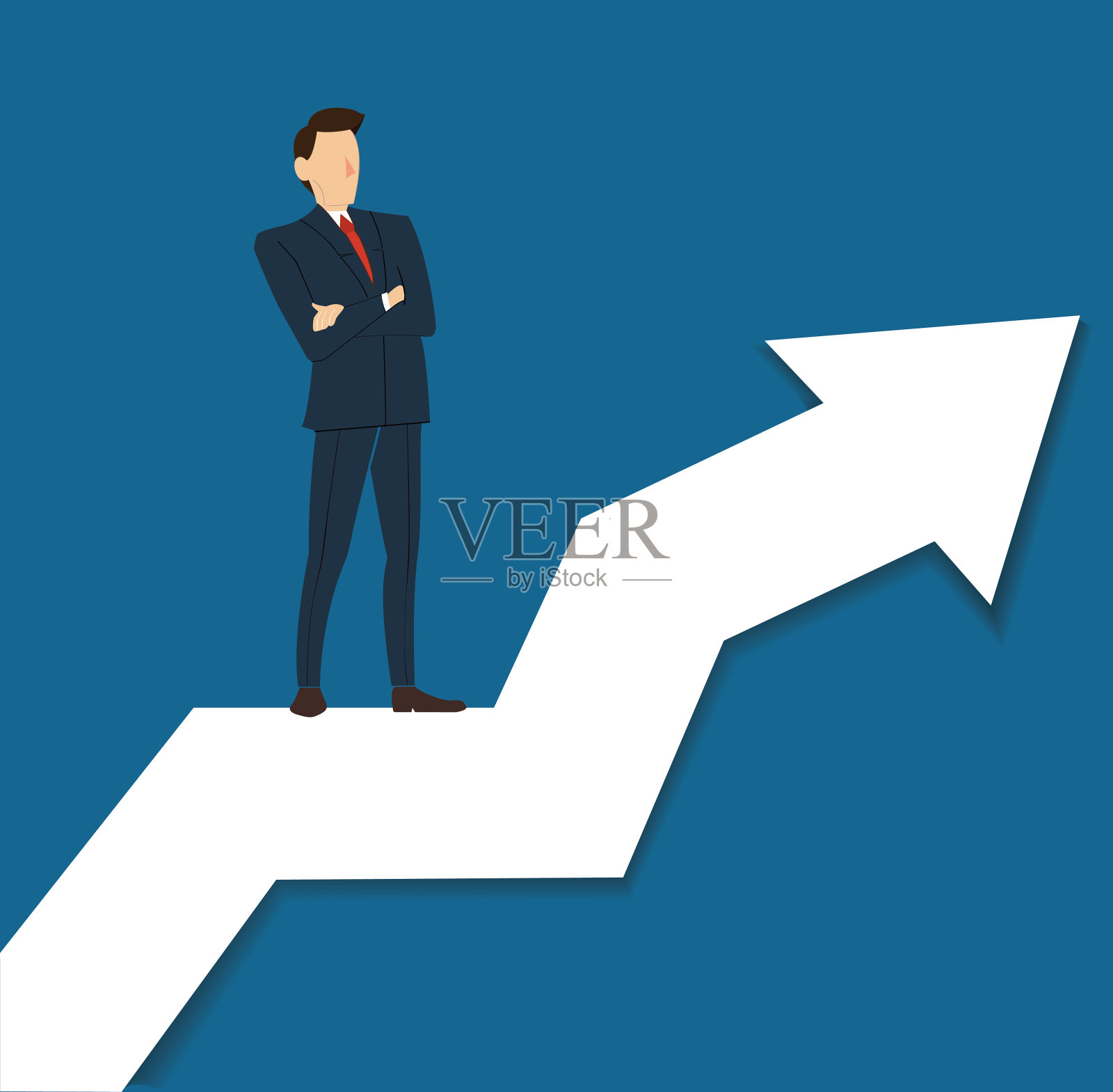 成功的商人对箭头图标矢量插画图片素材