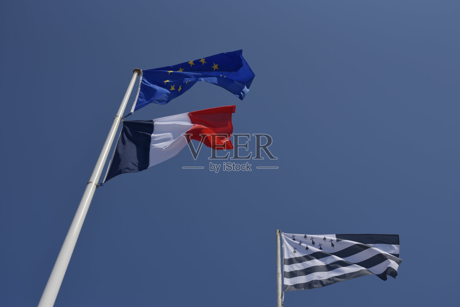 旗帜，法国，欧洲，布列塔尼照片摄影图片