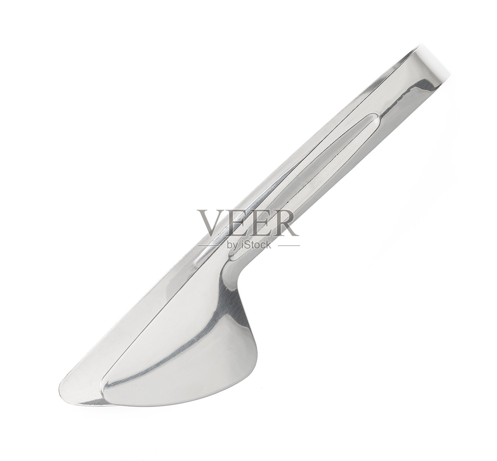 不锈钢糕点钳孤立在白色背景上。照片摄影图片