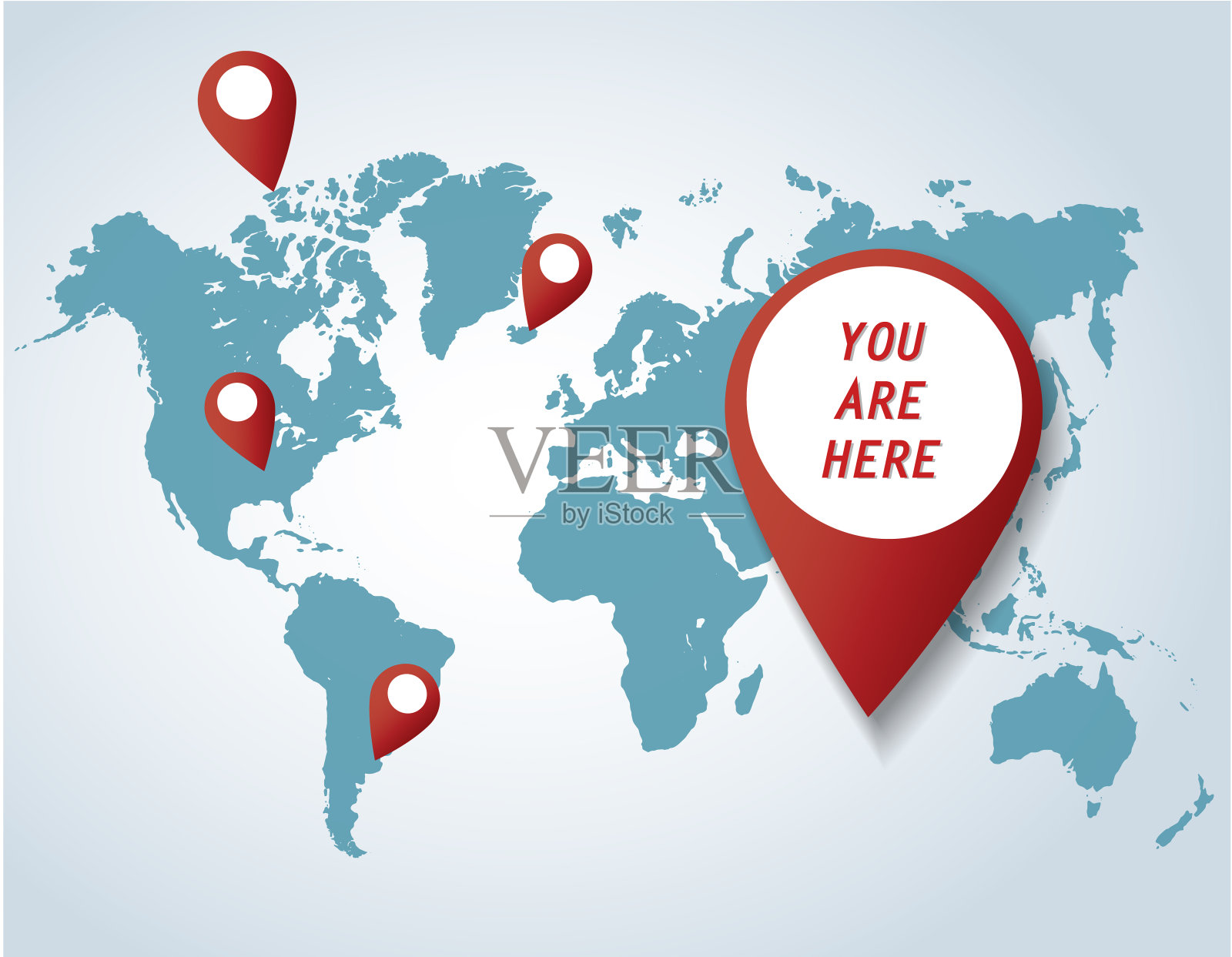 大头针图标与地图背景矢量插画图片素材