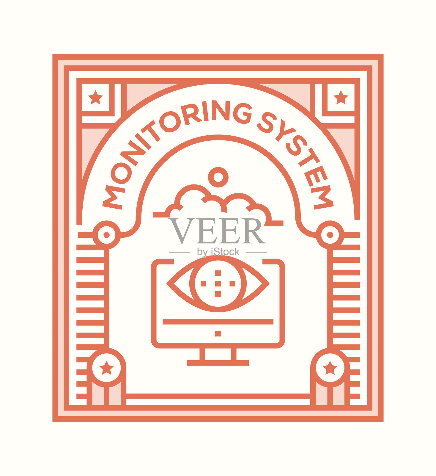 监控系统图标概念插画图片素材