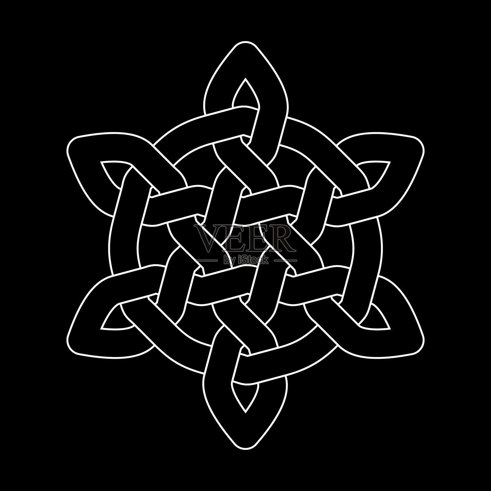 凯尔特结。圆装饰。矢量插图轮廓。设计元素图片