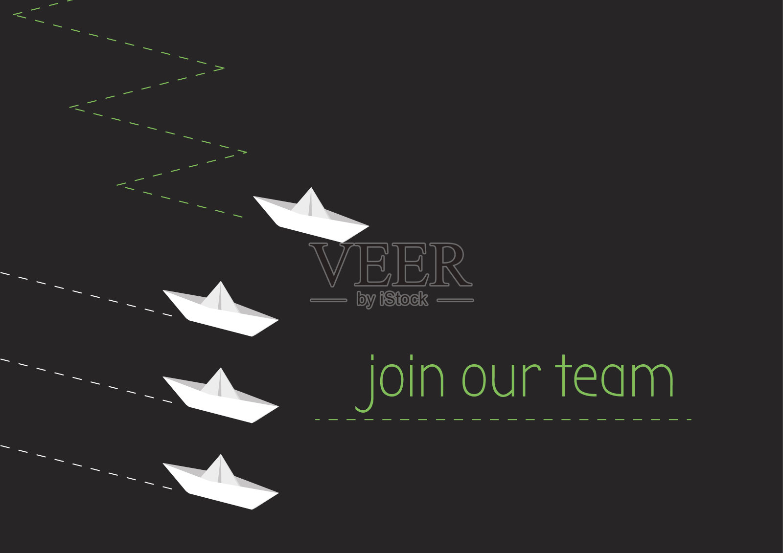 用折叠纸船加入我们的队伍插画图片素材