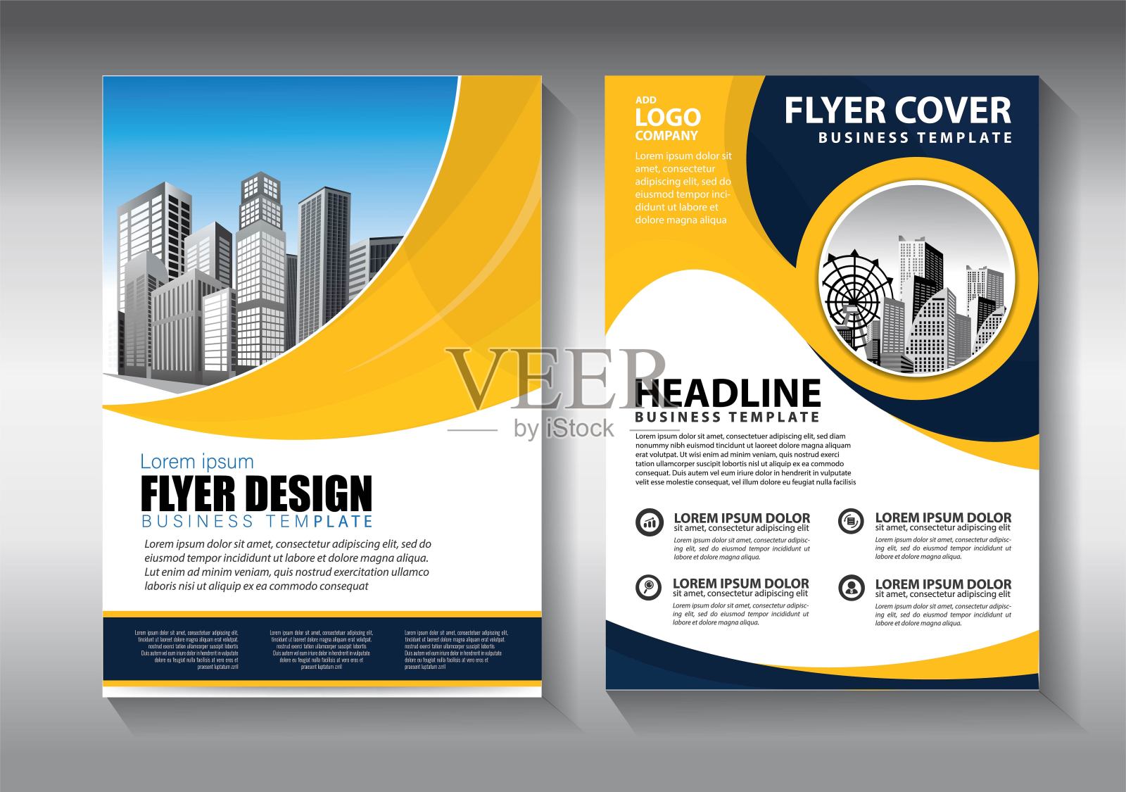 宣传册设计，封面现代布局，年度报告，海报，传单在A4彩色三角形，几何形状的技术，科学，市场与光背景插画图片素材