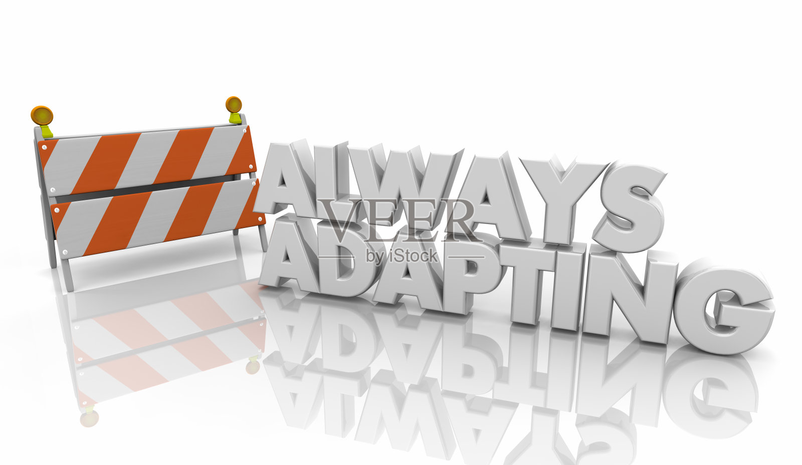 总是适应不断增长改进单词3d插图照片摄影图片