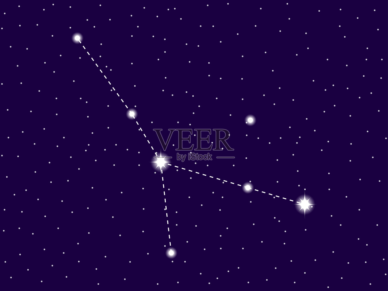 癌症星座。布满星星的夜空。星团和星系。外太空。矢量图插画图片素材