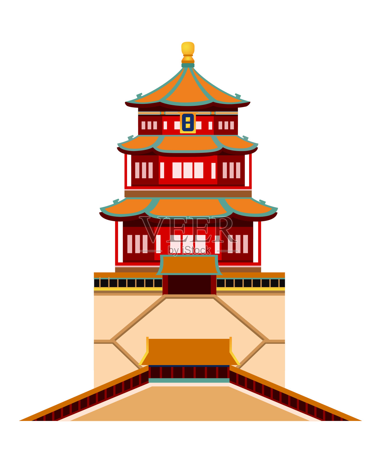 颐和园。北京和中国。插画图片素材