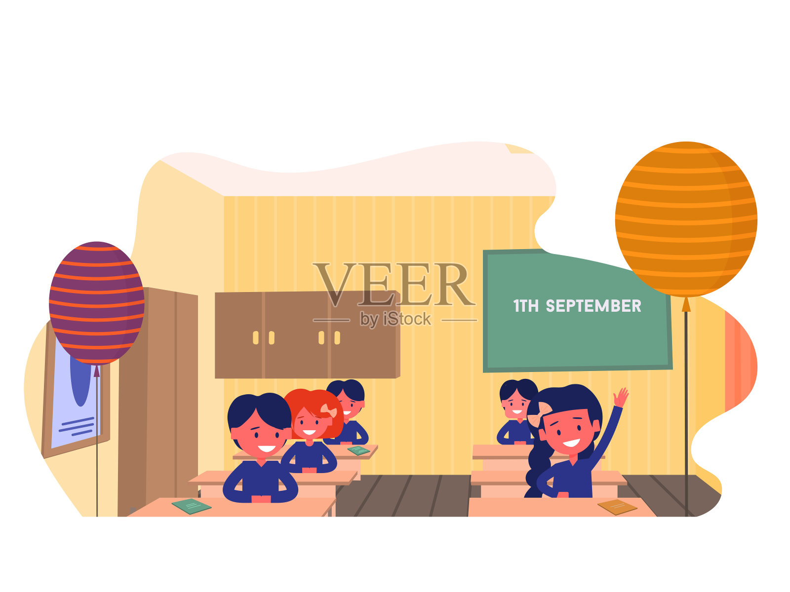 向量不同的学校构成插画图片素材