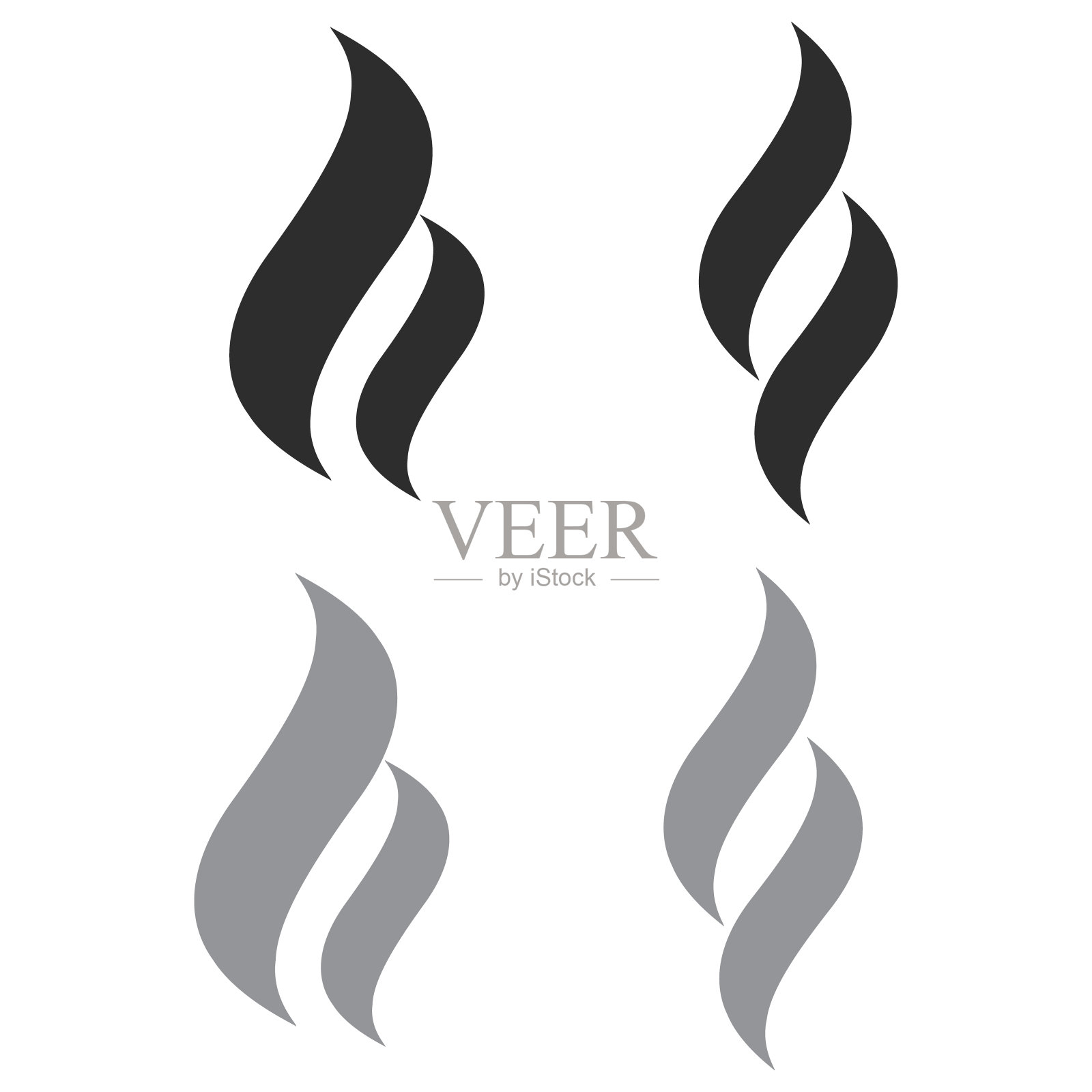 烟雾喷雾器矢量图标设置。烟形矢量符号图标素材