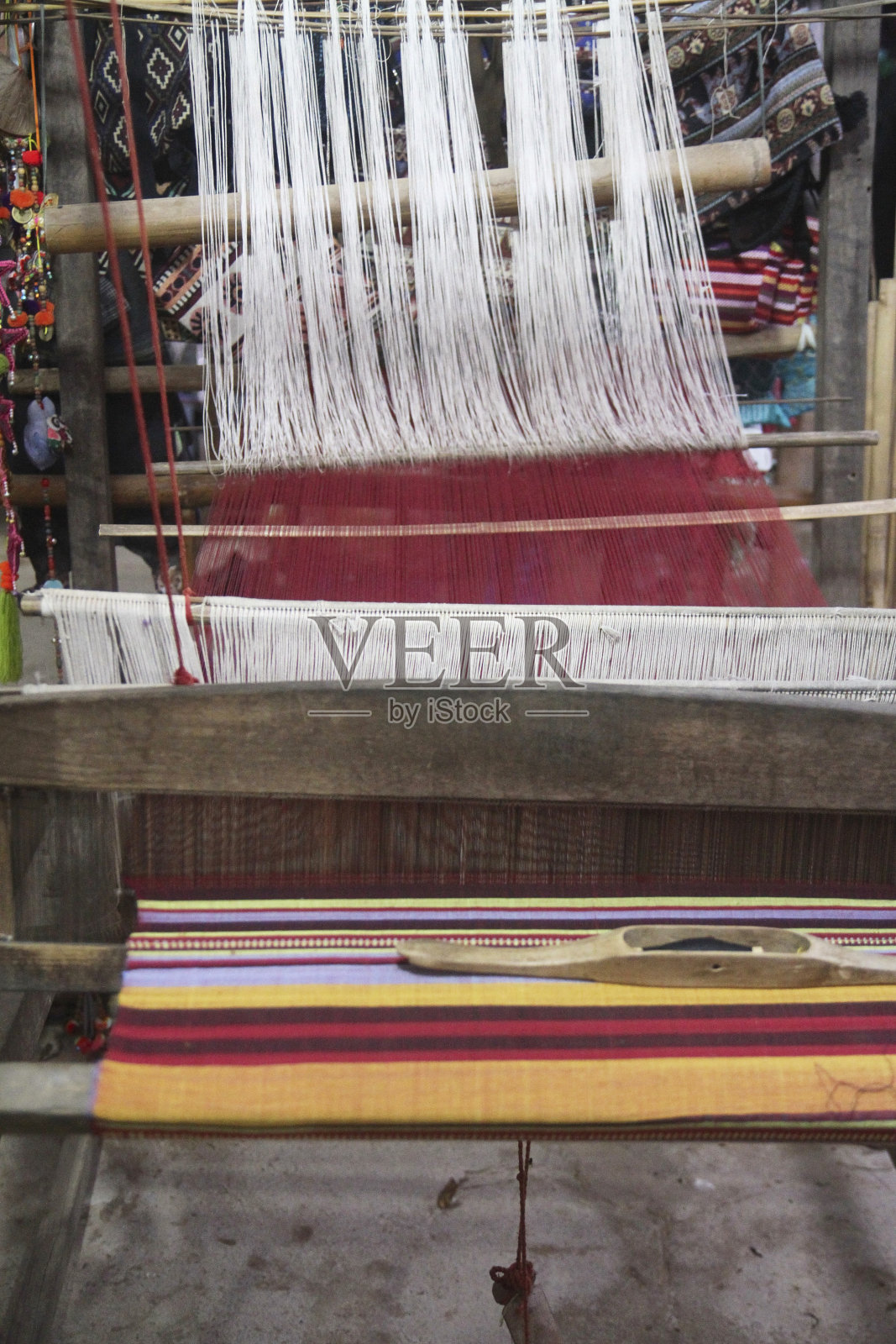 织布机，织布机在麦洲谷地照片摄影图片